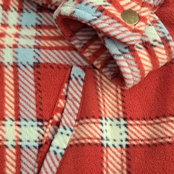 Soho Thread Girls Sherpa Lined Flannel Shacket Red Plaid Size M10/12 - Picture 3 of 5